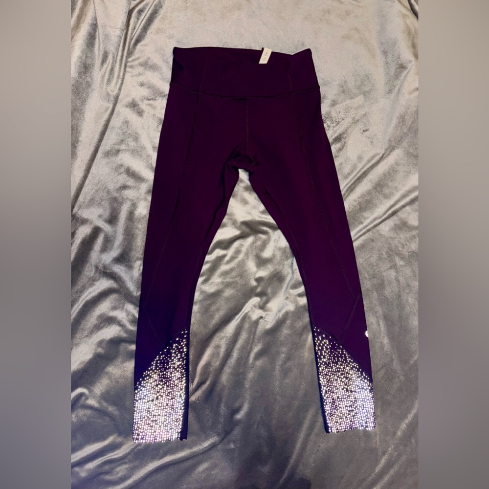 lululemon athletica Purple Leggings with Silver Accents